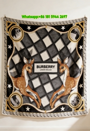 Burberry Deer Plaid Flannel Throw Blanket for Sofa B093